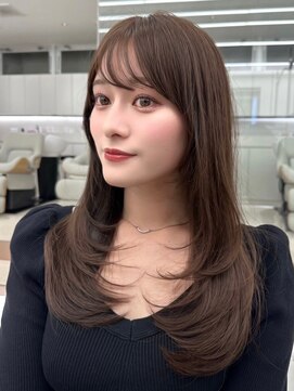 コア 銀座(COA) 黒髪/グレーベージュ/レイヤーロング/前髪パーマ/アレンジの神