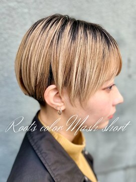 カフェアンドヘアサロン リバーブ(cafe&hair salon re:verb) ルーツカラー&刈り上げマッシュショート