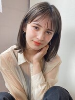 ガーデン 銀座(GARDEN)&nbsp;デザインカラー　大人ボブ　ウェットヘア　オリーブベージュ