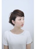 【外ハネショート】小顔耳掛けショート/外はねショートボブ/黒髪
