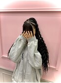 コーンロウ×ポニーテール