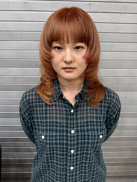 ロックス バイ マグ 松本(rocks BY MAG) 20代30代ハイトーン×オレンジベージュ◎韓国風レイヤーロング