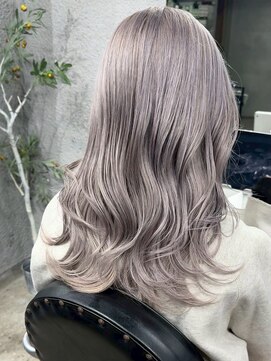 アポロ 横浜駅店(apollo) xカラー/ホワイトグレージュ/レイヤーカット/チェリーブラウン