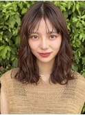 +小顔ミディアムパーマミディアムデジタルパーマボブパーマ黒髪