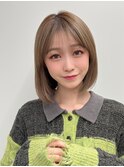 ◎柔らかベージュのナチュラル小顔ボブ