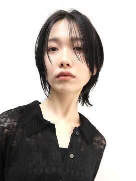 イーラー 日本橋 人形町(ealar) 顔まわりレイヤー/前髪カット/暗髪/小顔ヘア/レイヤー