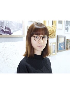 プライベートサロン キッテ(private salon kitte.) ワイドバングなぱつっと肩上ボブ