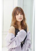 ほつれウェーブ×リラクシーセミディスタイル