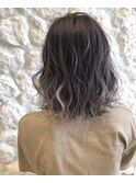 ハイライト☆デザインカラーアッシュベージュ☆大人可愛いボブ