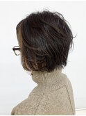 大人かわいい★30代/40代/ショート/レイヤーカット/アッシュ