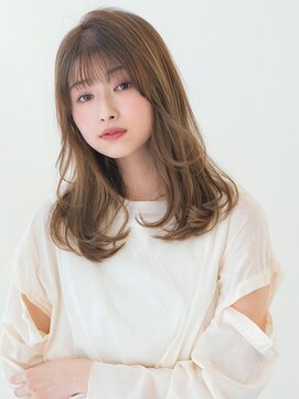 カナン 銀座(CANAAN) 小顔レイヤー　ワンカール　ミルクティーカラー