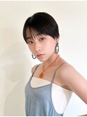 かっこいい/シースルーバング/丸み/黒髪ショート