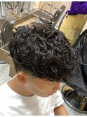スペインカール　　ハードパーマ　メンズ　ツイストスパイラル