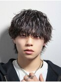 波巻きツイスパマッシュウルフ/アッシュブラック
