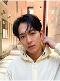 艶センターパートニュアンスパーマカルマパーマダークアッシュ