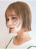大人可愛い20代30代40代黒髪前下がりひし形小顔ボブ