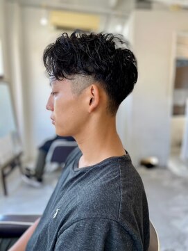 メンズカット バイ ソイクフ(メンズカット by SOY-KUFU) MEN'S HAIRダークアッシュベリーショートカルマパーマ