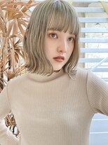 サンド 池袋 2nd(sand) 韓国風切りっぱなし小顔ボブ/ハイトーン透明感カラー/池袋