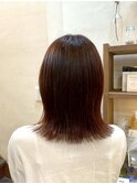 切りっぱなしボブ/トリートメント/髪質改善/暖色カラー/艶髪