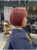短め切りっぱなしボブ ×ブリーチカラー！