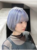ショート ブルー 水色 ハイトーン ショートでも髪質改善