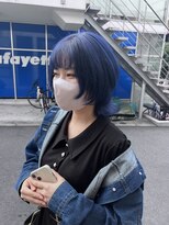 アソビセカンド 原宿(ASOBI 2nd)&nbsp;前髪/マチルダボブ/ピンクベージュ/インナーグレージュ/ブルー