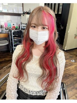 ガルボ ヘアー(garbo hair) ブリーチ 10代 20代 インナーカラー イヤリングカラー