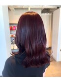 黒染め履歴ありのボルドーカラー