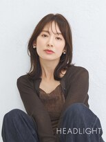 グラ デザイン アンド ヘアー 天王寺店(GRAS DESIGN & HAIR by HEADLIGHT)&nbsp;ミディアムレイヤー×オリーブグレー×小顔/ココアブラウン/黒髪