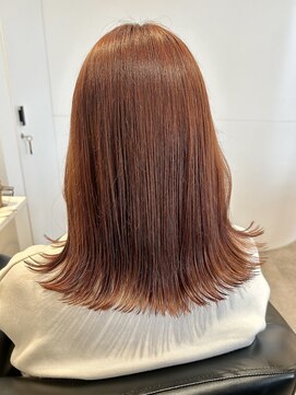 リアン 新城店(Rian) 透け感アプリコットオレンジ/外ハネ/簡単セット