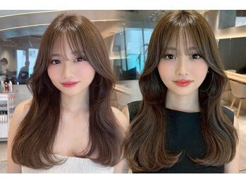 ロンド ストラーダ 心斎橋(Lond strada)の写真/巻いても・染めても圧倒的な艶&顔周りレイヤーで小顔を発揮する韓国・ワンホンくびれヘアが人気[心斎橋]