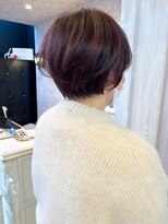 キャアリー(Caary)&nbsp;福山人気20代30代艶髪カシスブラウン骨格補正ショートヘア小顔