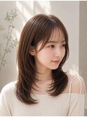 シースルーバング×韓国レイヤーミディ[池袋]