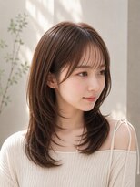リエラ 池袋西口(Riela) シースルーバング×韓国レイヤーミディ