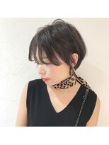 レンク(LENC)&nbsp;Coast.ショートヘア×グレージュ×シースルーバング