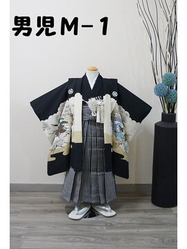 きものサロン すずめ屋 レンタル番号　男児M-1(黒紋)　七五三ネット予約対象外
