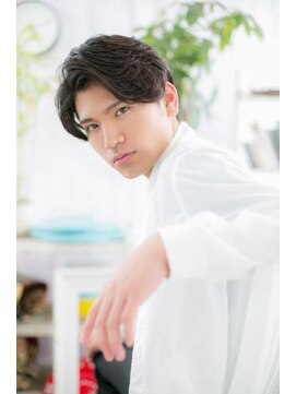 ヘアアンドビューティー ミック(Hair & Beauty miq) 七三ランダムパーマアシンメトリー黒髪ハンサムショートa1