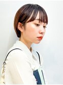 マッシュショート耳かけショートボブ前髪ありぱっつん