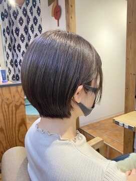 ロレ バトヘアー 下北沢(lore bat.hair) どこから見てもシルエットが綺麗なショートボブベージュカラー