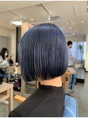 ネイビーブルー　ボブ