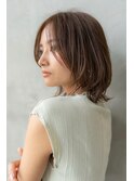 小顔ヘア/大人ヘア/ヌーディーカラー/シースルーバング
