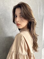 ビームズヘア 藤が丘店(Bee Ms HAIR) ロングかき上げバングベージュカラーブリーチしない透明感カラー