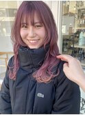 ふんわりネオウルフ姫カット+ウェーブ×柔らかペールピンク