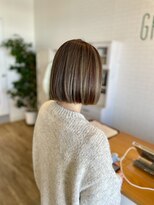 グリーンルームセカンド 結城店(GREEN ROOM. 2nd)&nbsp;シフォンベージュ/髪質改善/縮毛矯正/ボブ/ココアベージュ
