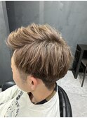 ソフトツーブロック王道ナチュラルアッシュ細束刈り上げ