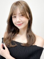 くびれヘアアプリコットオレンジ夏ヘアハイライトカラー