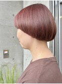 大人美人イメチェン個性的丸みボブこなれヘアチェリーブラウン