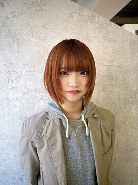 トリムバイエンヴィ(tlim by ENVY) 【石塚スタイル】ボブレイヤー×オレンジブラウンカラー