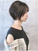 浦和ショートひし形前下がりショートボブ丸みショート前髪あり