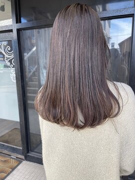 ウールバイレガーレ(uul by Legare/a) グレージュ切りっぱなしボブ前髪ありミニボブミルクティベージュ